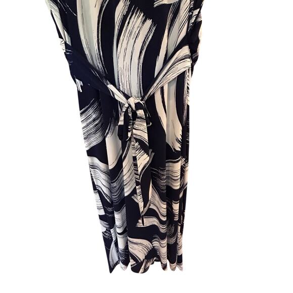 ELIZA J Women’s Blue White Jersey Knot Front Sleeveless Maxi Dress Plus Size 22 - Picture 8 of 10